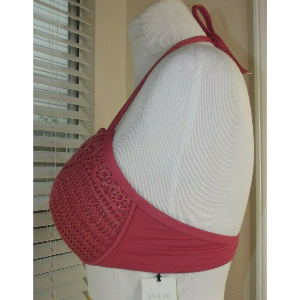 NWT SHADE & SHORE Rose Pink Lightly Lined PUSH UP BIKINI TOP 34B - Picture 5 of 8